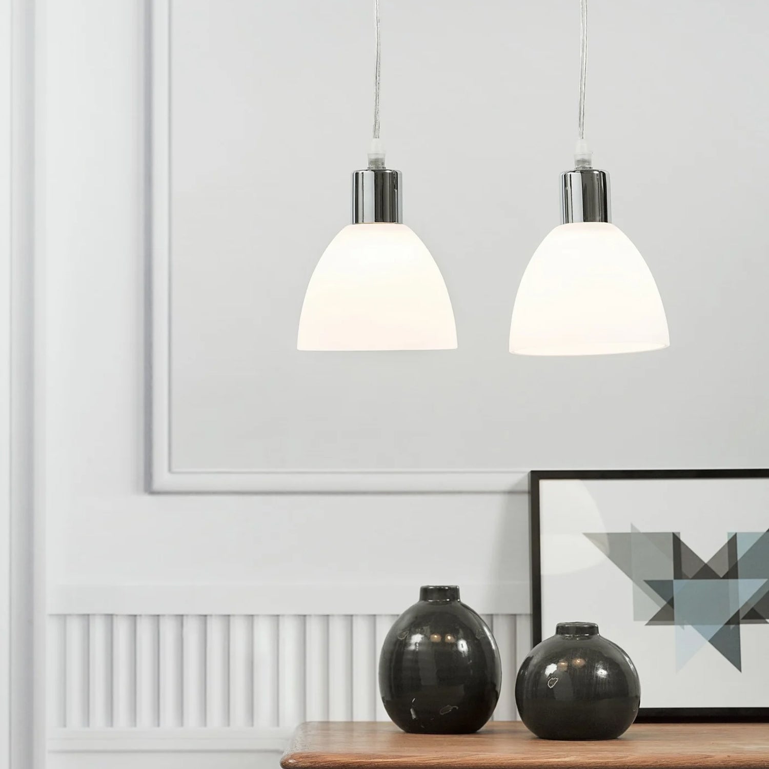 Ray 2-Kit Pendant Light in White, Black or Chrome