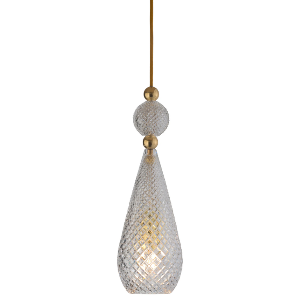 Smykke Pendant Light W125mm Glass Shiny Gold