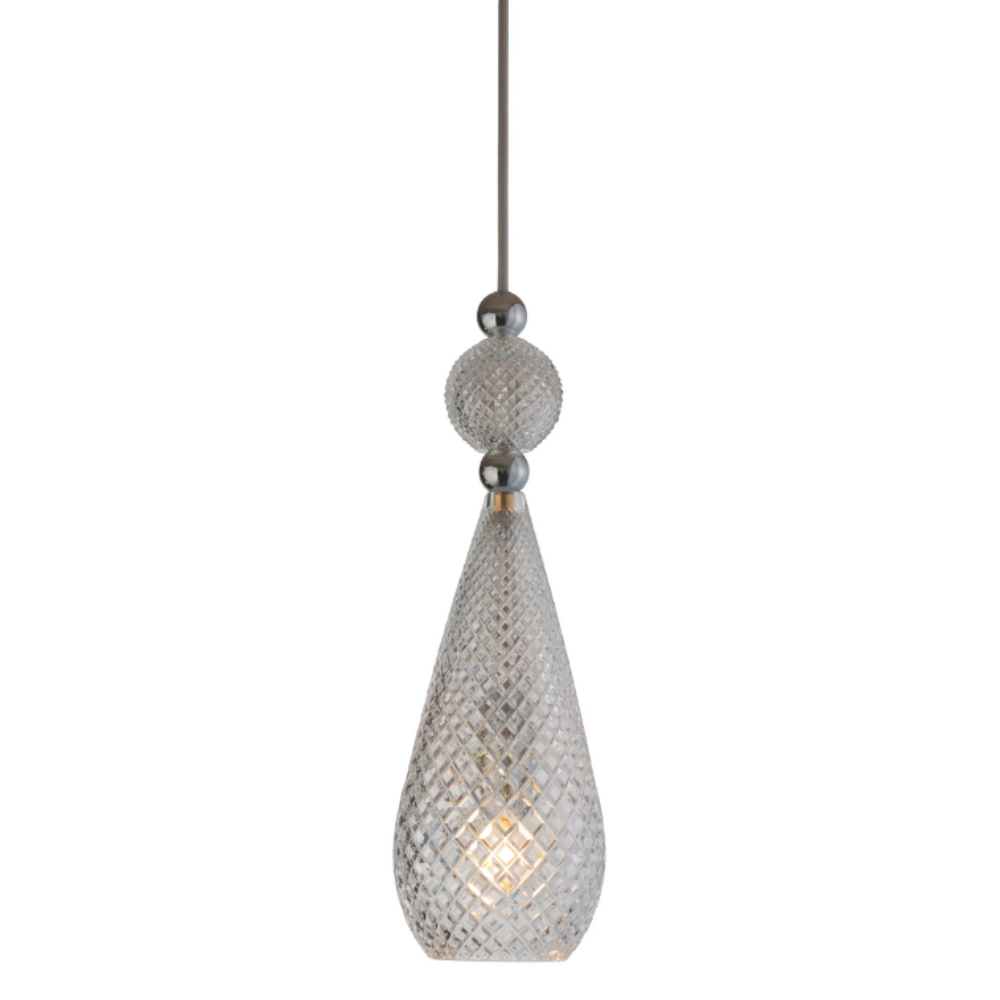 Smykke Pendant Light W125mm Glass Shiny Silver