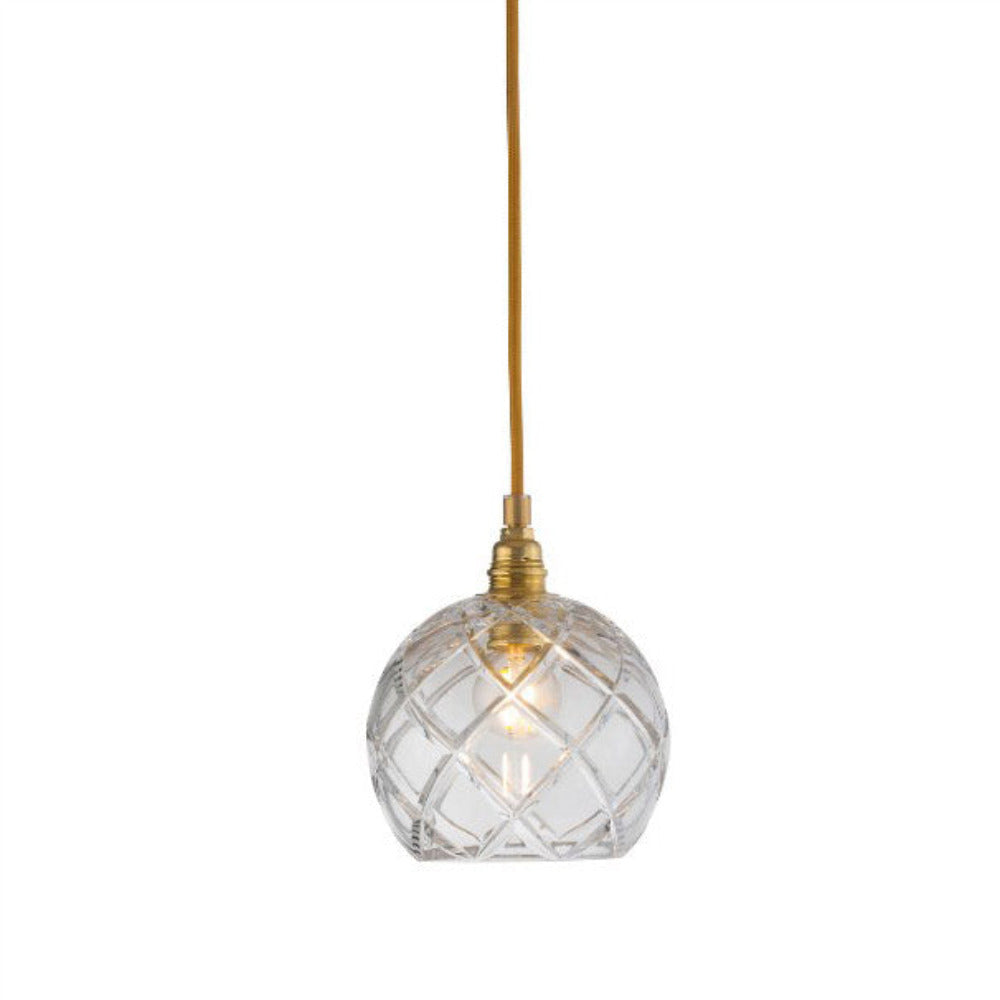 Rowan Pendant Light W155mm Clear Glass Shiny Gold