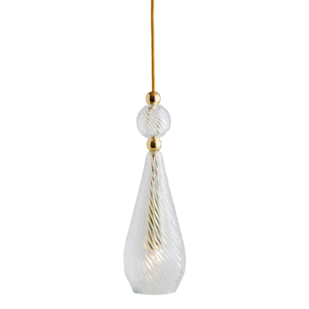 Smykke Pendant Light W125mm Glass Shiny Gold