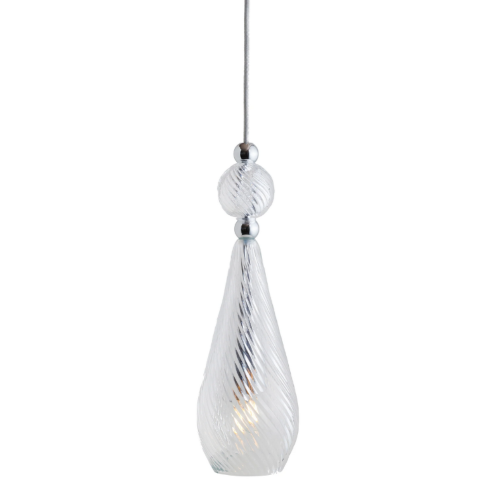 Smykke Pendant Light W125mm Glass Shiny Silver