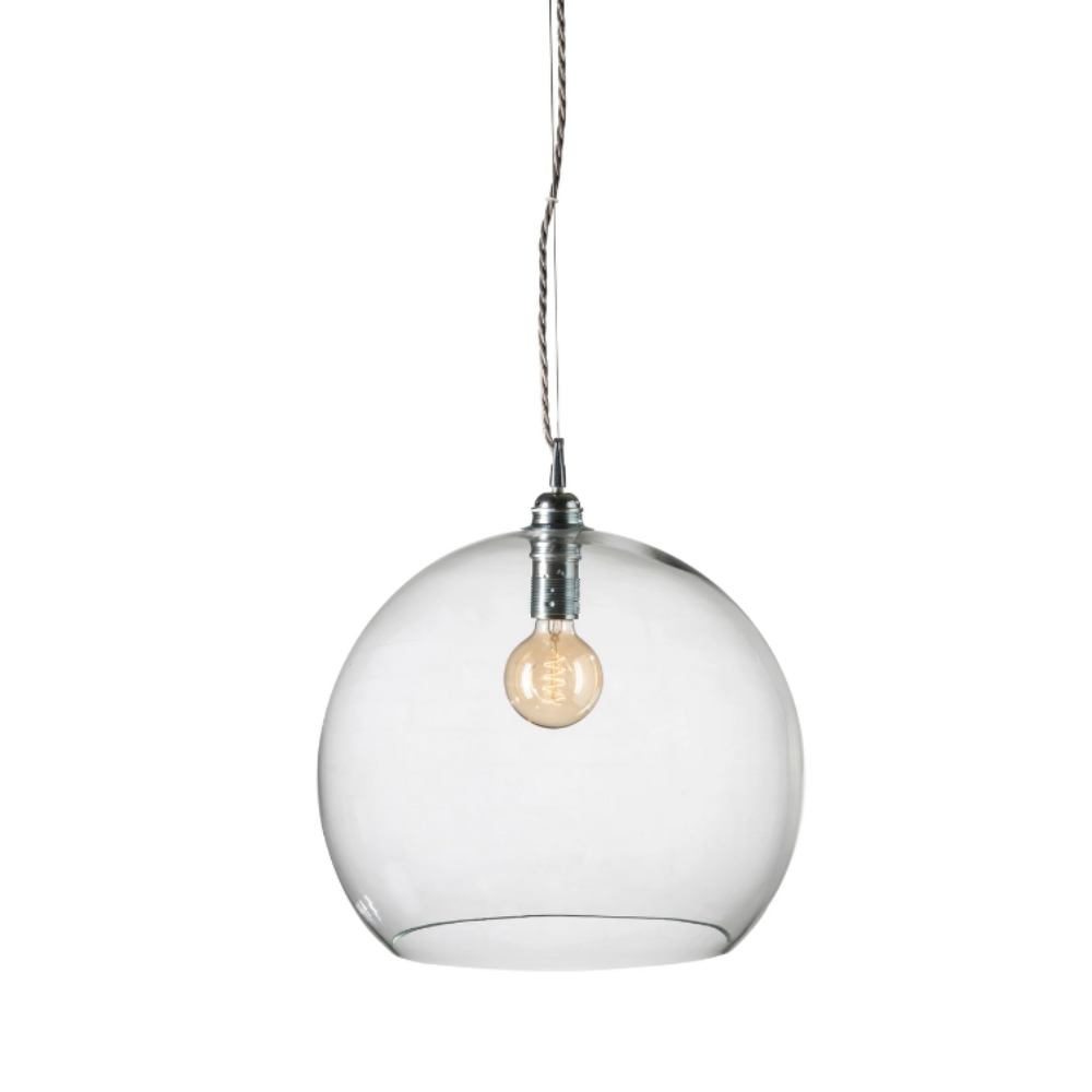 Rowan Pendant Light W390mm Glass Matt Silver