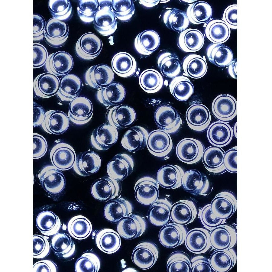 500 flashing Cool White fairy lights with timer.