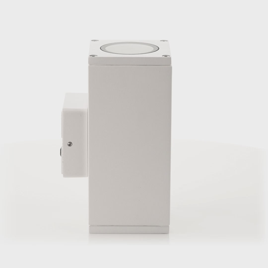 Havit Lighting Quadru Square White TRI Colour Up & Down LED Wall Light
