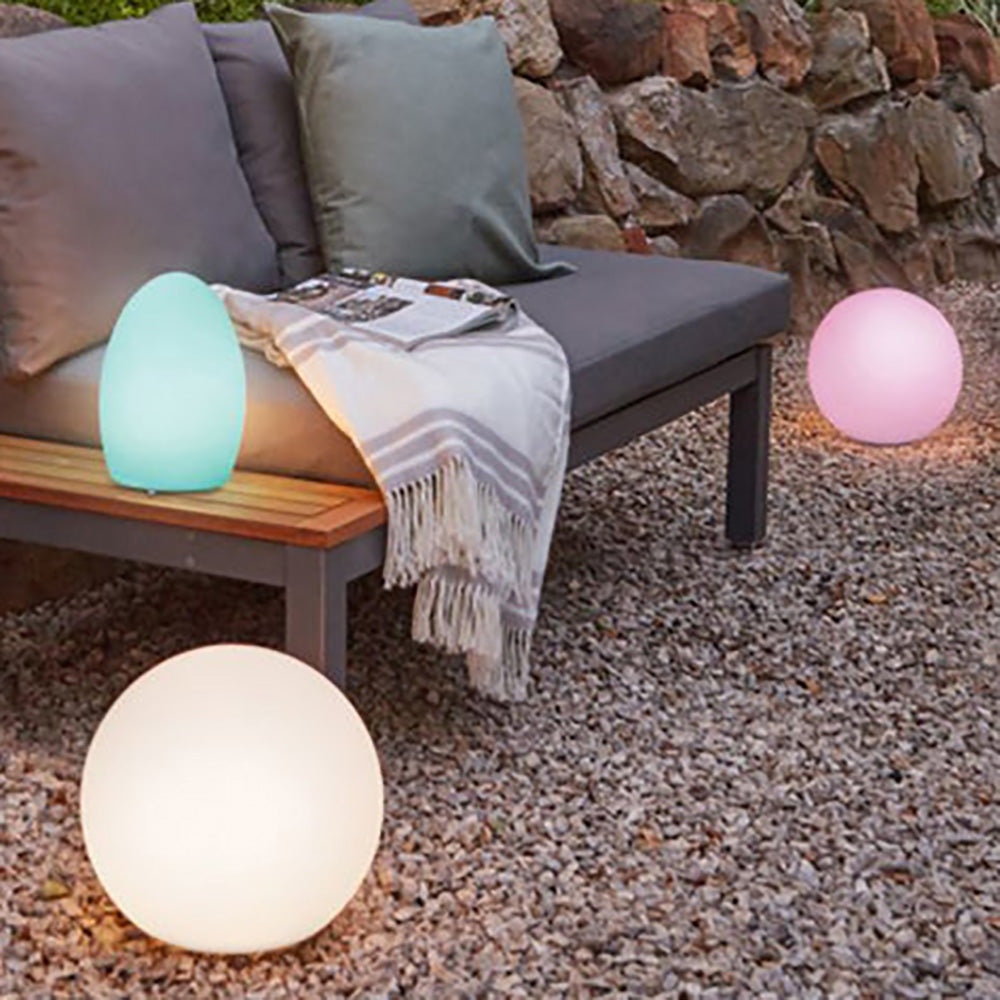 LED Mood Outdoor Portable Ball Light 5V Battery W400mm White Plastic RGB