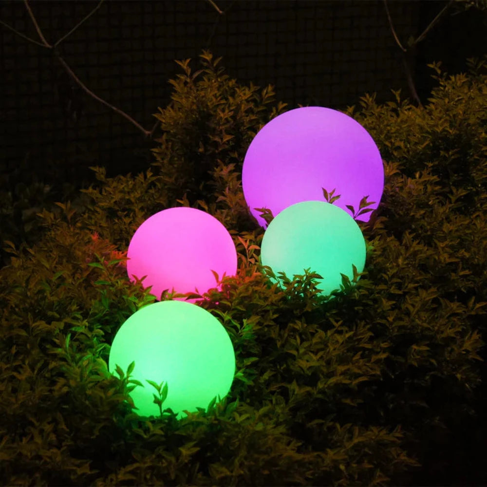 LED Mood Outdoor Portable Ball Light 5V Battery W400mm White Plastic RGB