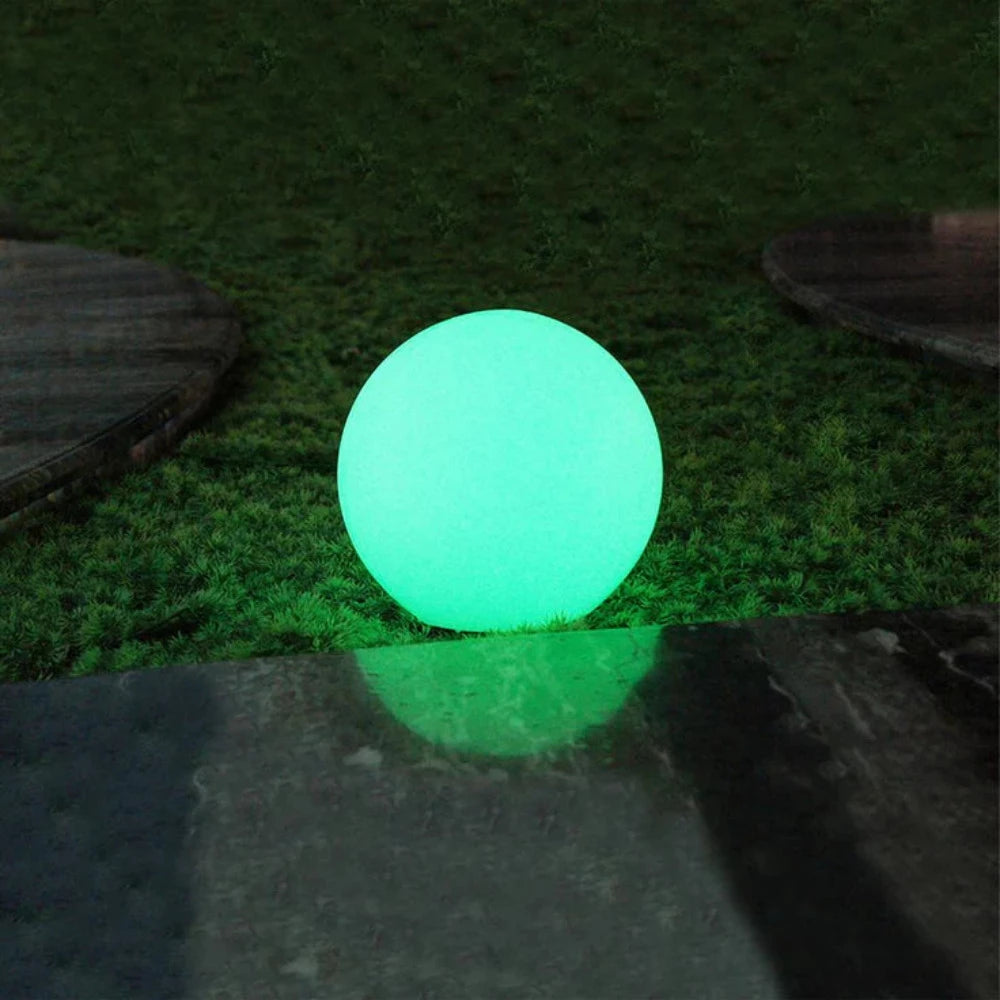 LED Mood Outdoor Portable Ball Light With Sensor White Plastic Battery RGB