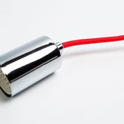 Pharos Chrome Pendant with Fabric Cable - Red Cable
