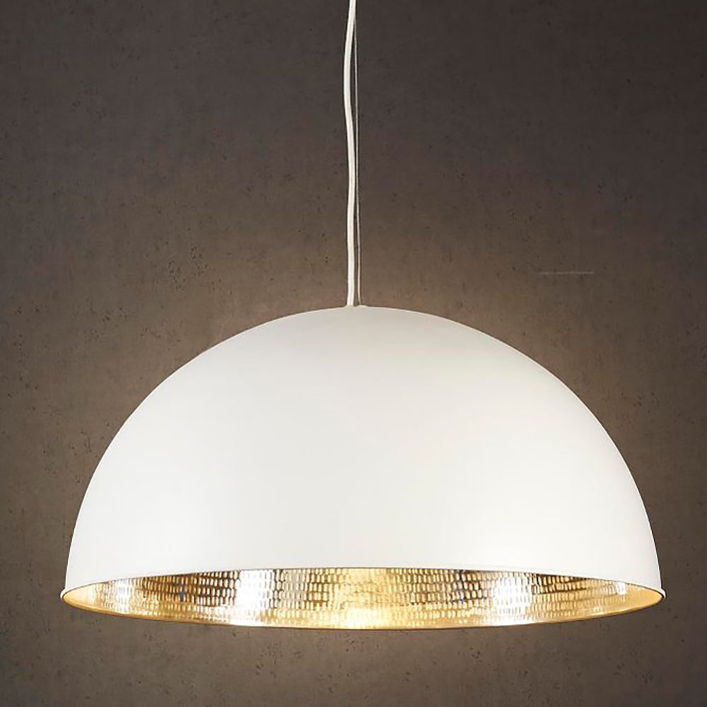 Alfresco Dome 1 Light Pendant White Silver