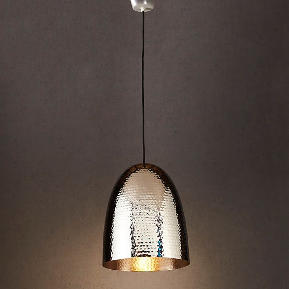Dolce Beaten 1 Light Pendant Silver