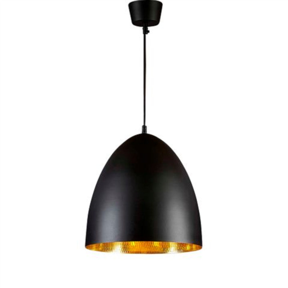 Egg 1 Light Pendant Black Brass