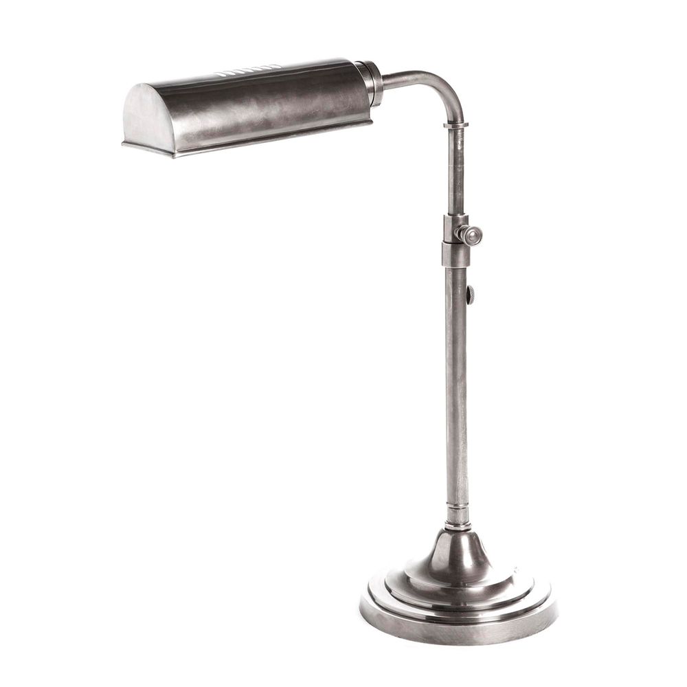 Brooklyn 1 Light Desk Lamp Antique Silver
