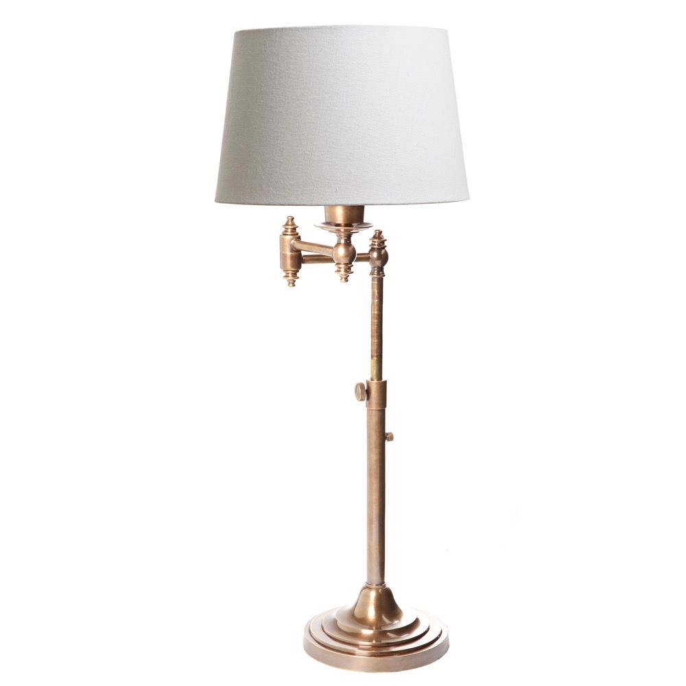 Macleay 1 Light Swing Arm Table Lamp Base Only Antique Brass