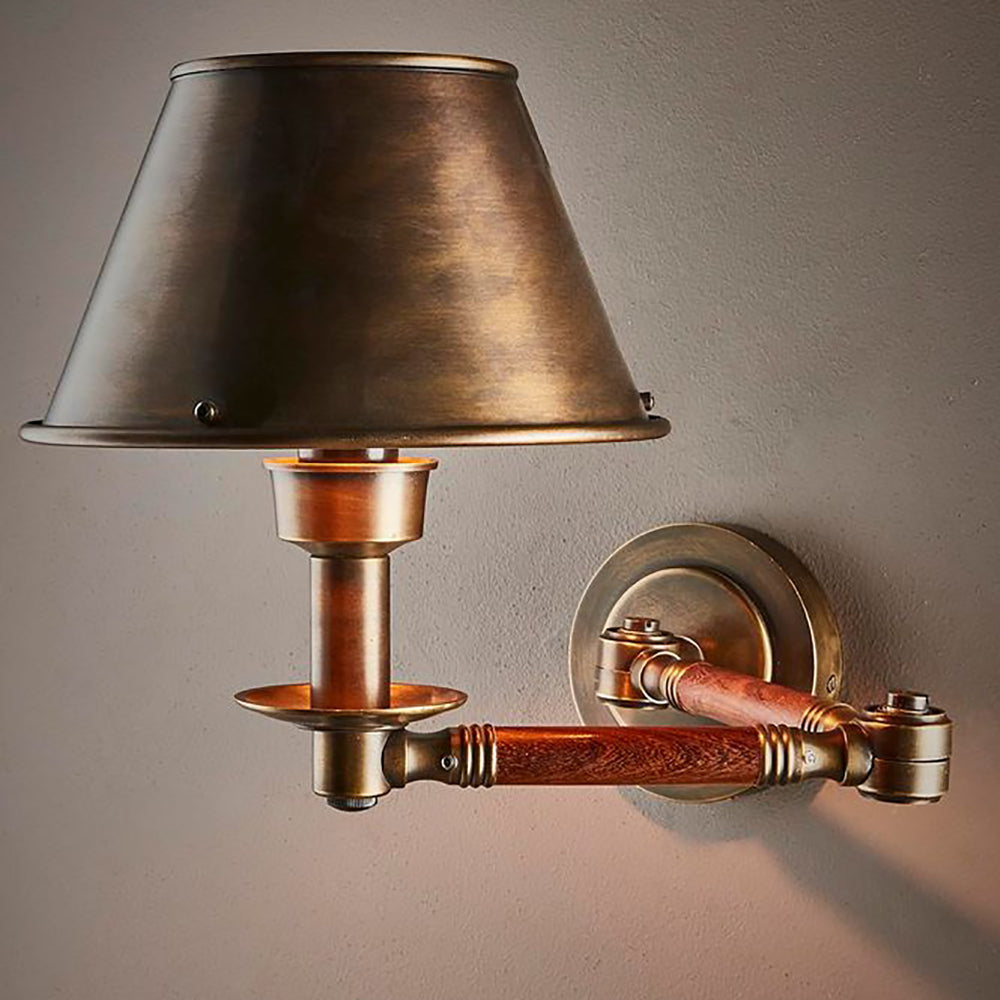 Benton 1 Light Swing Arm Sconce Antique Brass