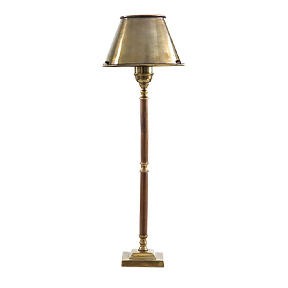 Nantucket Table Lamp with Metal Shade - Antique Brass/Dark Natural