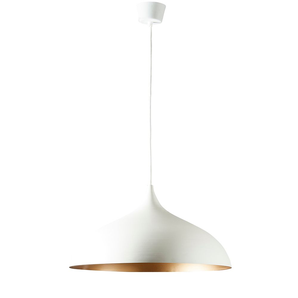 MacMillan Large Oval Pendant White Brass Lining