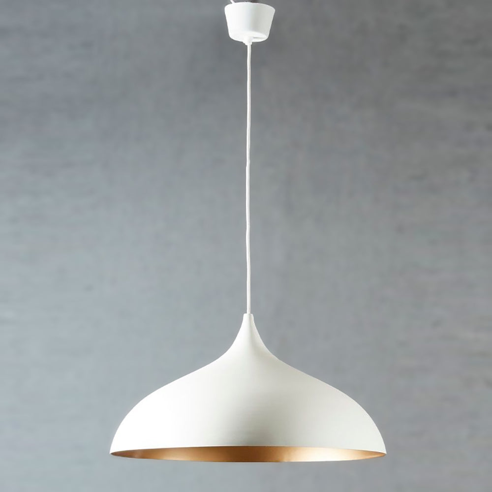 MacMillan Large Oval Pendant White Brass Lining
