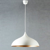 MacMillan Large Oval Pendant White Brass Lining