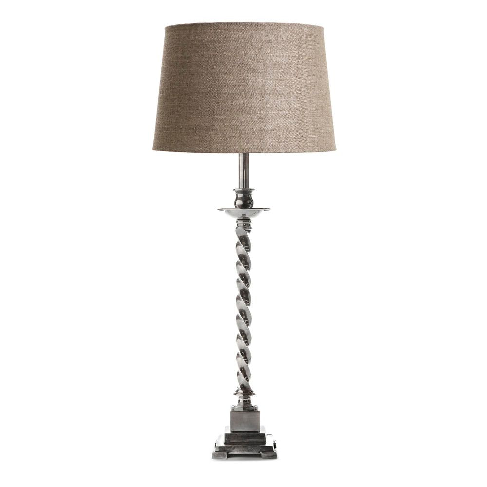 Roxbury Twisted Candlestick Table Lamp Base Only - Antique Silver, Brass