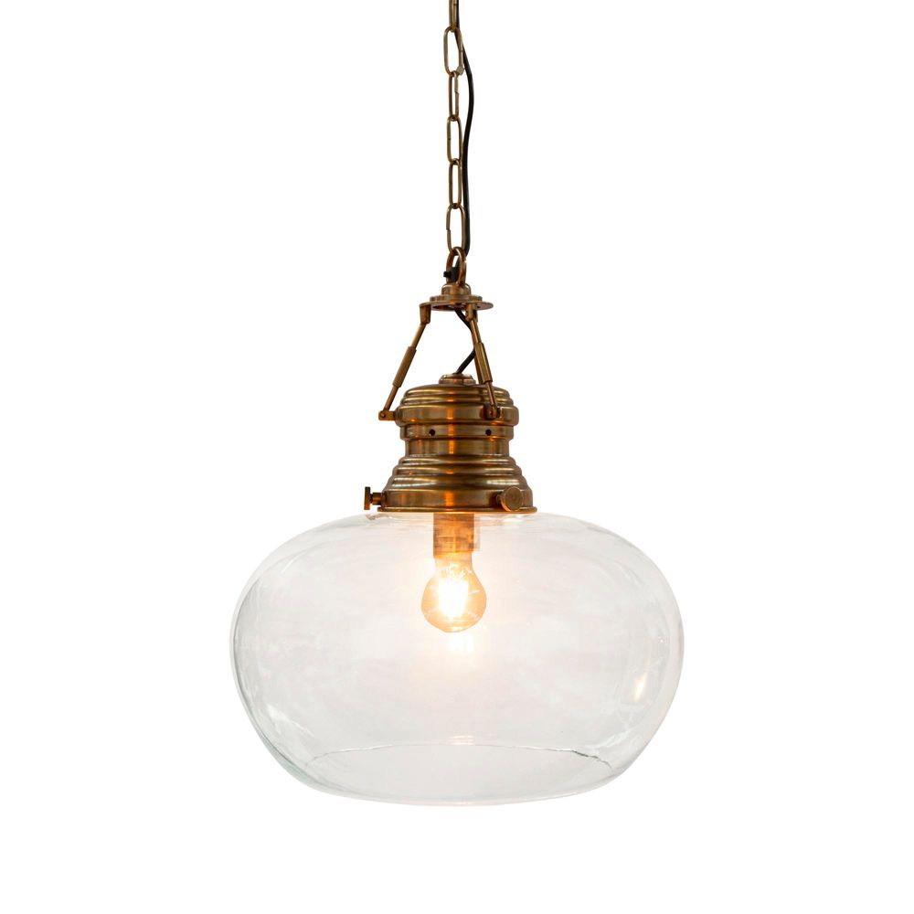 Paddington 1 Light Pendant Antique Brass
