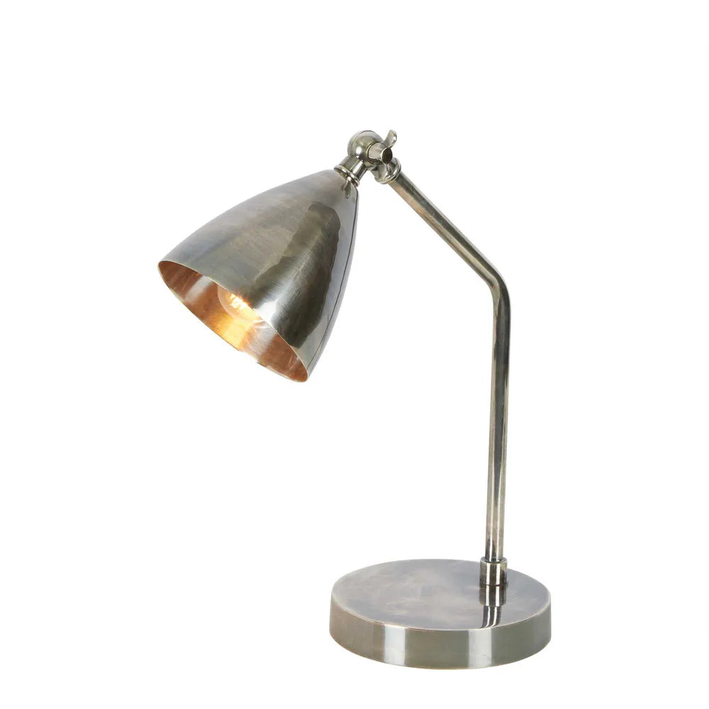 Hastings Desk Lamp Antique Silver Brass