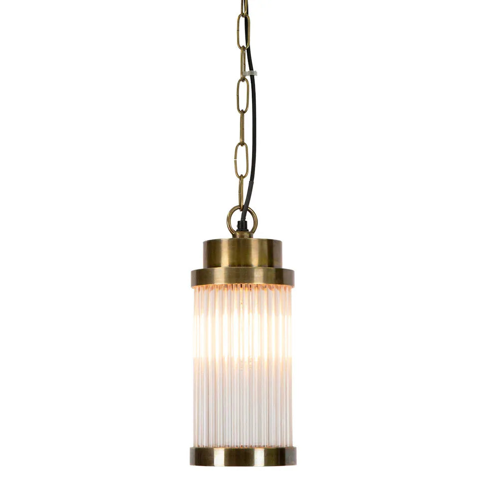 Rotterdam Pendant Light Antique Brass Glass