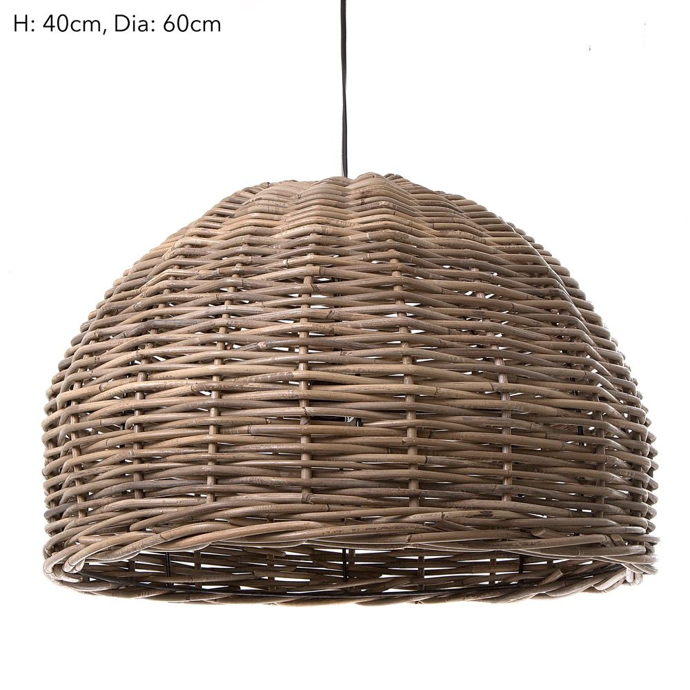 Rattan Large 1 Light Pendant 600x400mm