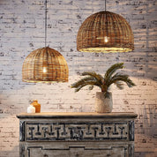 Rattan Large 1 Light Pendant 600x400mm