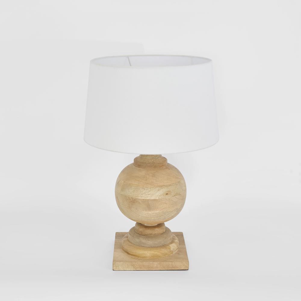 Coach Table Lamp with White Shade Natural