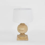 Coach Table Lamp with White Shade Natural