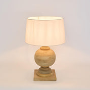 Coach Table Lamp with White Shade Natural