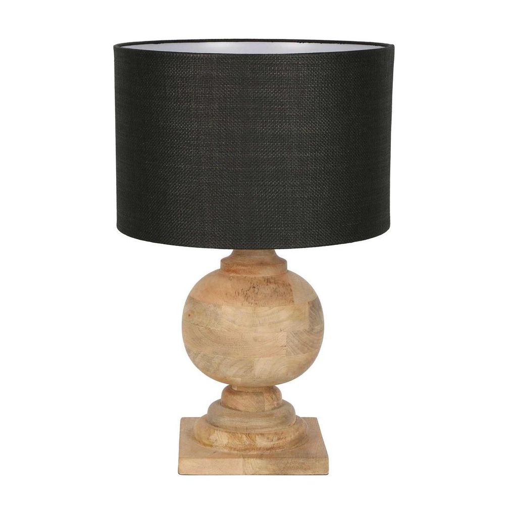 Coach Table Lamp with Black Shade Natural