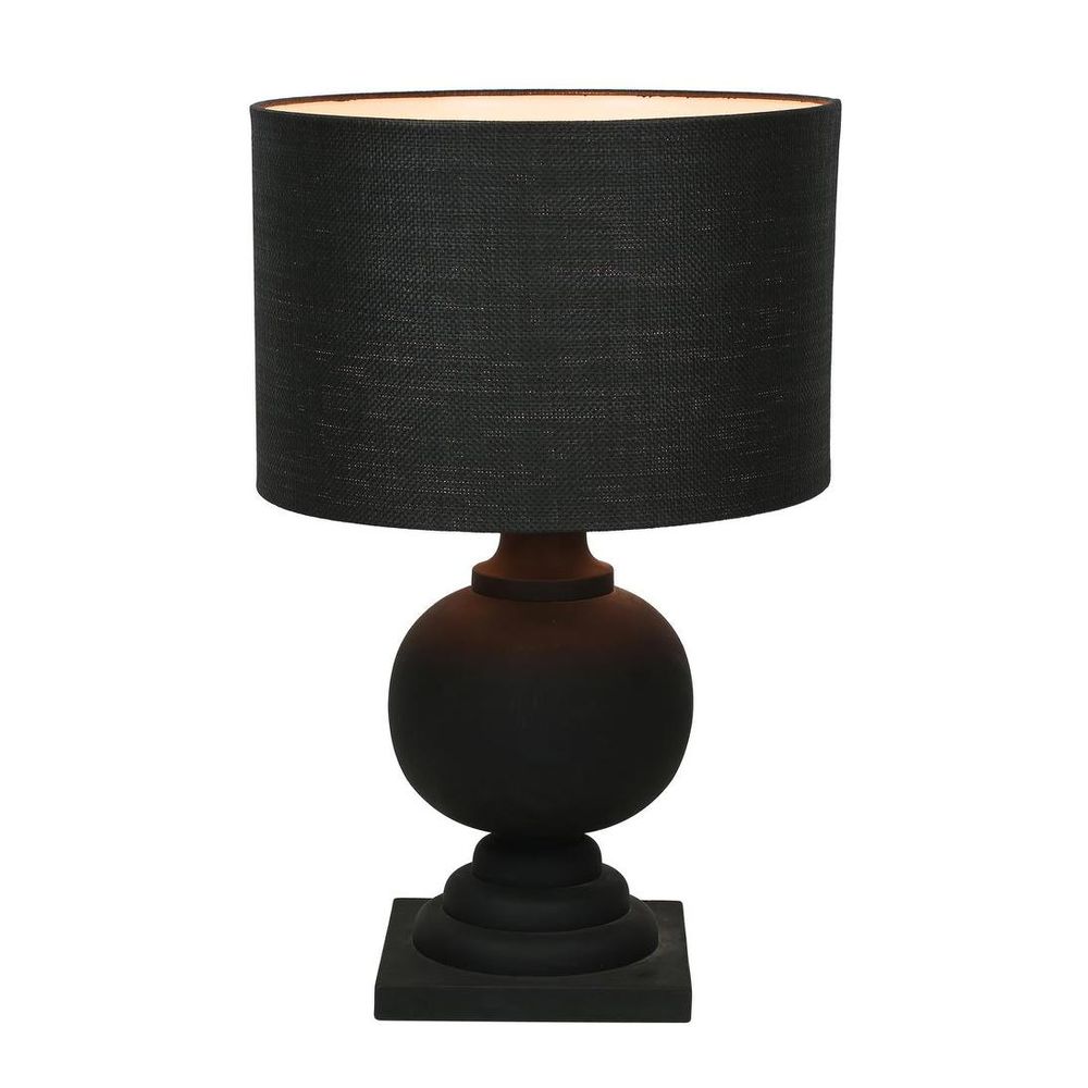 Coach Turned Wood Ball Balustrade Table Lamp Black