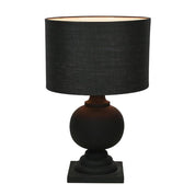 Coach Turned Wood Ball Balustrade Table Lamp Black