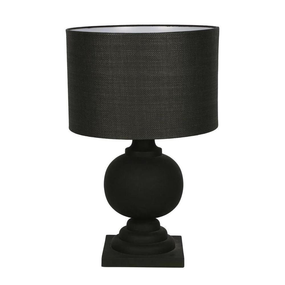 Coach Turned Wood Ball Balustrade Table Lamp Black