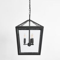 Melrose Pendant 3 Lights Black Iron / Glass