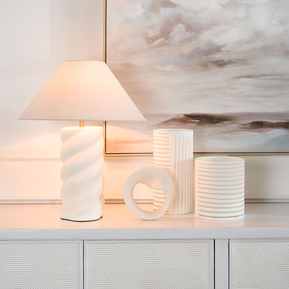 Twist Column Table Lamp White