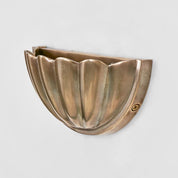 Half Moon Shell Shade Small Wall Light Antique Brass