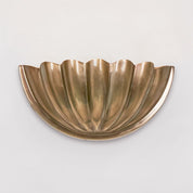 Half Moon Shell Shade Small Wall Light Antique Brass