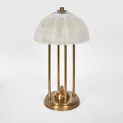 Victor Table Lamp with Textured Glass Antique Brass