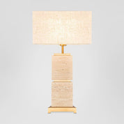 Ashley Table Lamp Brass & Travertine With Shade