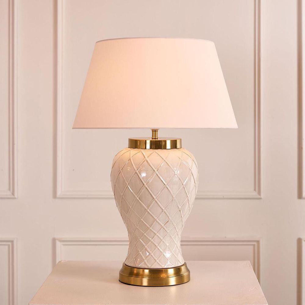 Berkley Table Lamp with Shade Cream