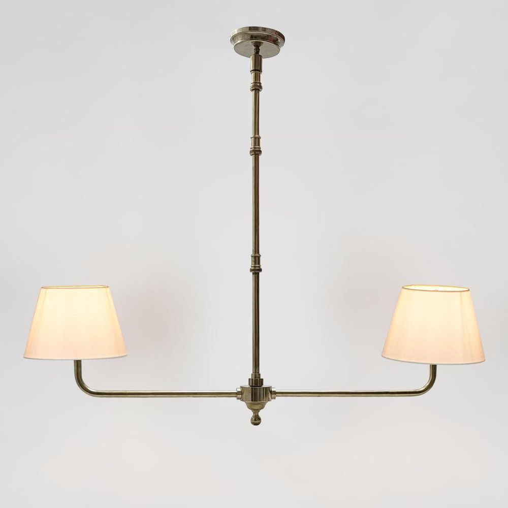 Sheridan Two Arm Pendant Light Antique Brass