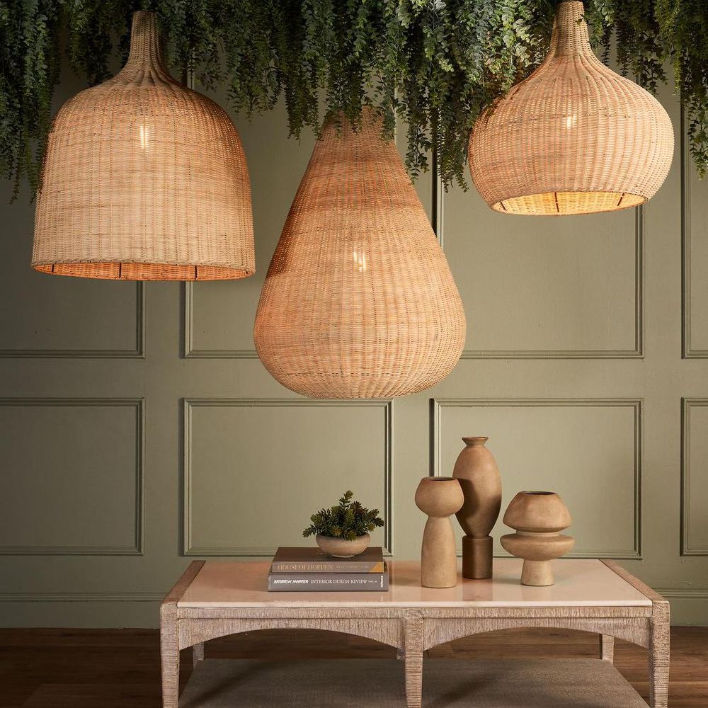 Coco Rattan Pendant Natural