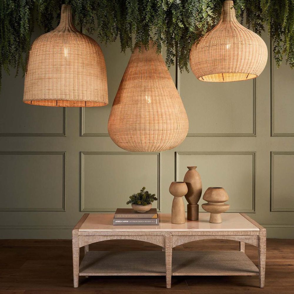 Coco Rattan Pendant Natural