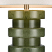 Remy Table Lamp Green Glass Base With White Shade