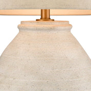 Forbes Table Lamp White Sandstone Base With Linen Shade