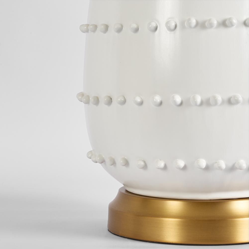 Grace Table Lamp White Base With Linen Shade