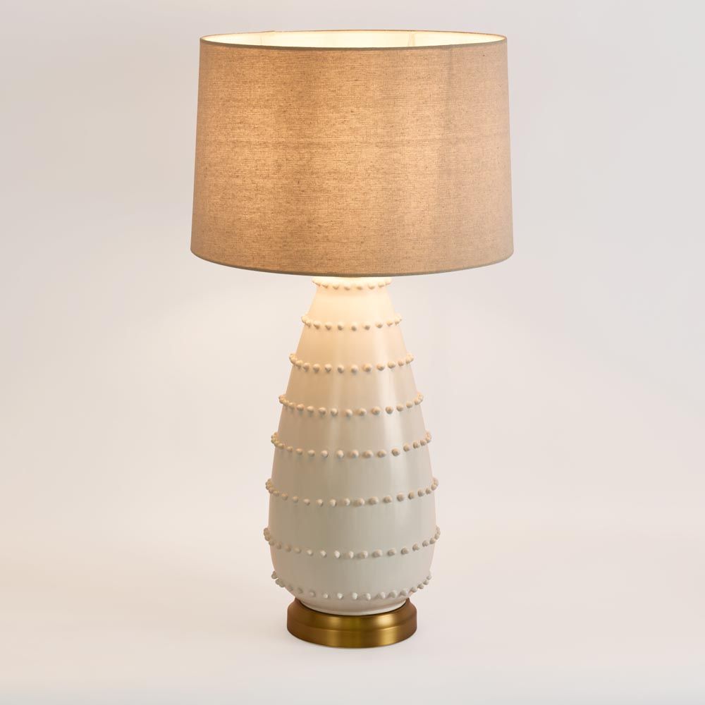 Grace Table Lamp White Base With Linen Shade
